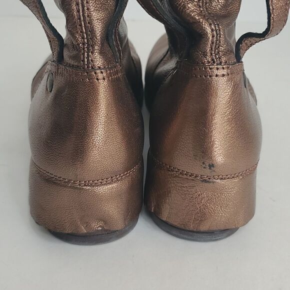 UGG Collection Stella Women's Leather Booties Size 7.5 Side Zip Metallic Bronze - Picture 5 of 10